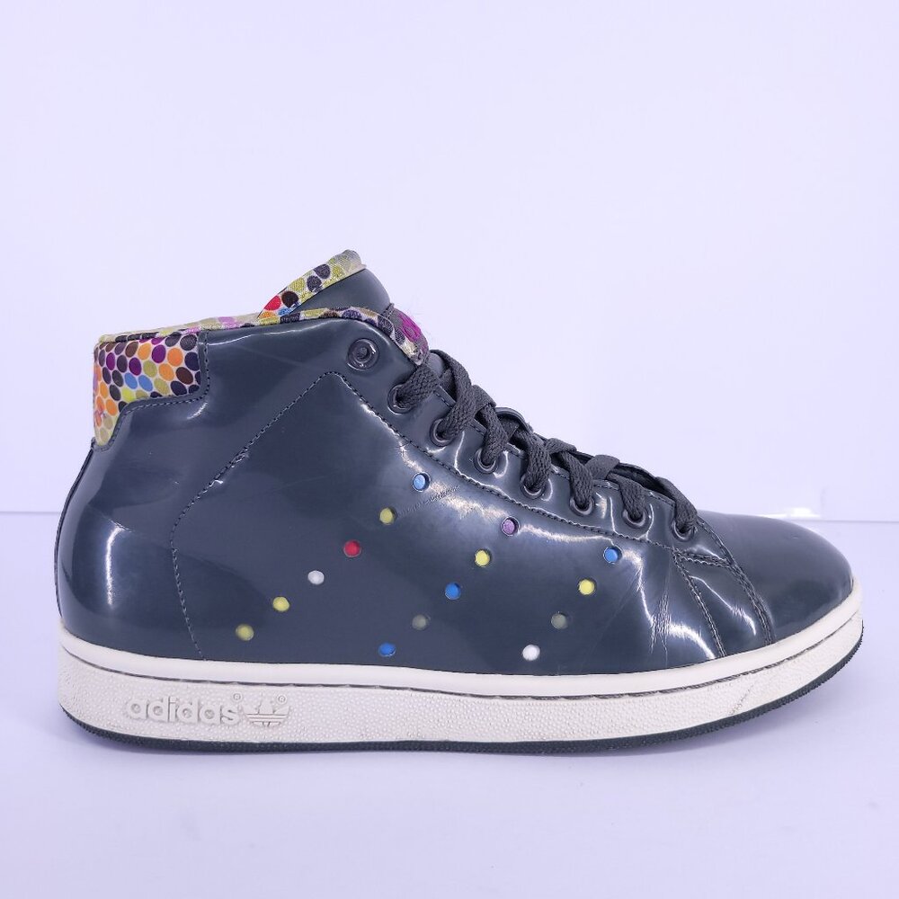 Adidas Stan Smith Mid W BH Gray Multicolor Polka Dot Sneakers Sz 9 Art 280968
